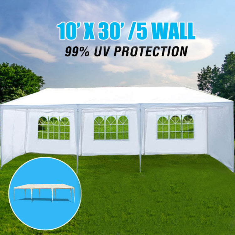 10X30' Wedding Party Canopy Tent Outdoor Gazebo With 5 Removable Sidewalls
