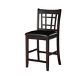 Classic Style Counter Height Chairs 2Pc Dark Cherry Finish Faux Leather Upholstery Dining Furniture