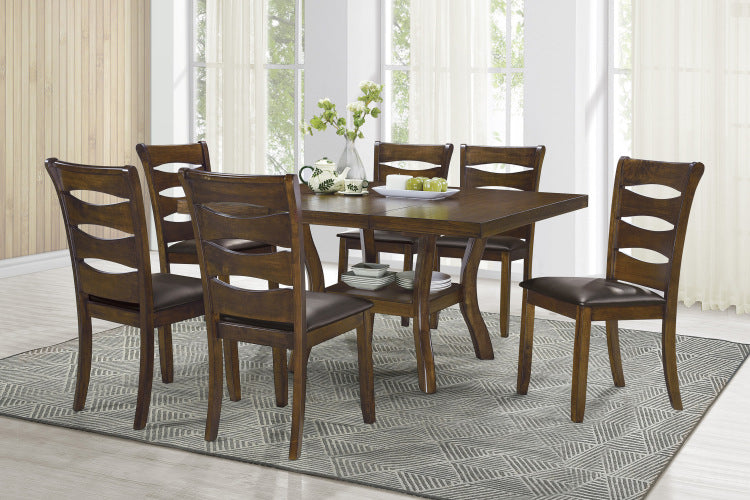 Transitional Style Unique Back Design Set Of 2Pc Wooden Side Chairs Brown Finish Dining Room Furniture