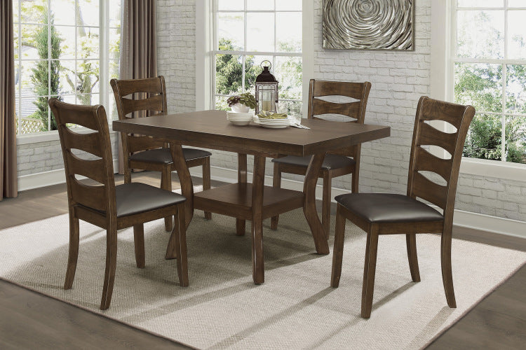 Transitional Style Unique Back Design Set Of 2Pc Wooden Side Chairs Brown Finish Dining Room Furniture
