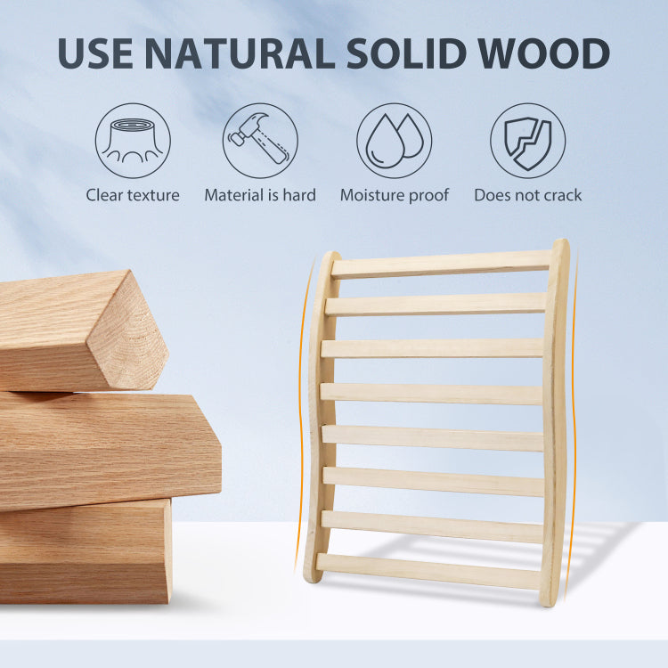 Sauna Backrest,S Shape Canadian Natural Wood Hemlock Sauna Chair With Back, Non Toxic Sauna Accessories Bench