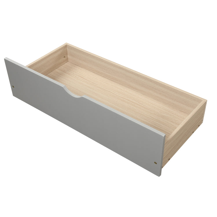 Platform Storage Bed, 2 Drawers With Wheels, Twin Size Frame, Gray