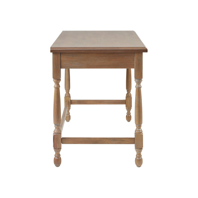 Solid Wood Desk With 1 Drawer And Turned Legs