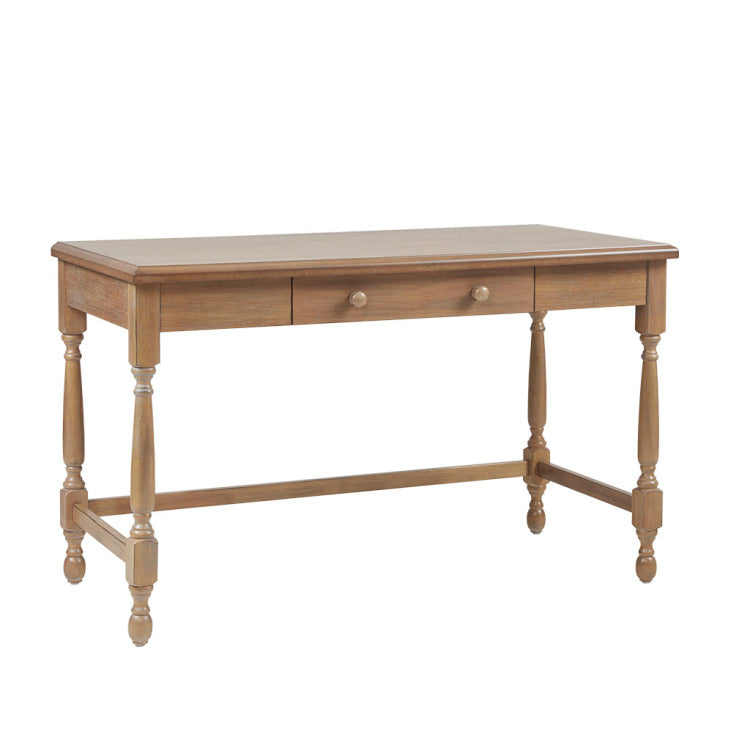 Solid Wood Desk With 1 Drawer And Turned Legs