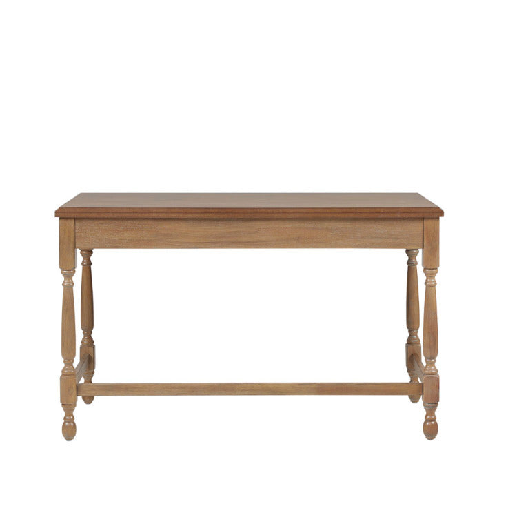 Solid Wood Desk With 1 Drawer And Turned Legs