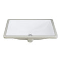 White Rectangular Undermount Bathroom Sink With Overflow