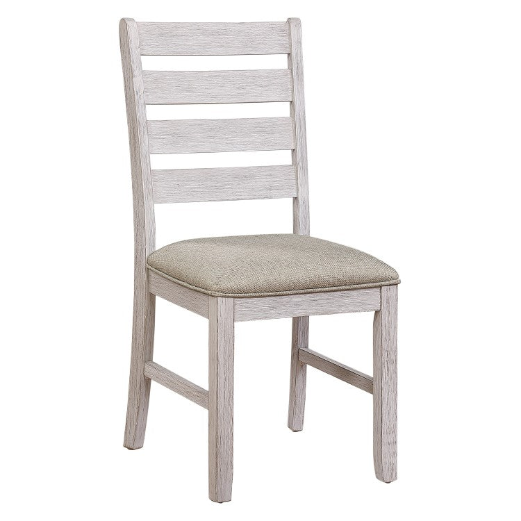 Casual Dining Room Side Chairs 2Pc Set Grayish White Finish Upholstered Seat Transitional Design Furniture