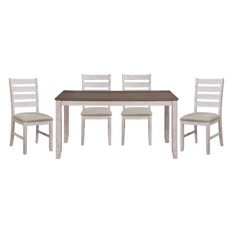 Casual Dining Room Side Chairs 2Pc Set Grayish White Finish Upholstered Seat Transitional Design Furniture
