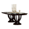 Contemporary Design Espresso Finish 1Pc Rectangular Double Pedestal Table With Extension Leaf Dining Furniture