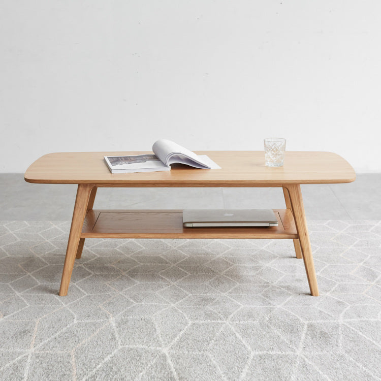 Center Table Low Table 100% Solid Wood Top Plate Desk Coffee Table Width 100 X Depth 50 X Height 44 Cm Study Desk Work From Home Easy To Assemble Natural Wood With Storage Shelf Natural Writing Desk