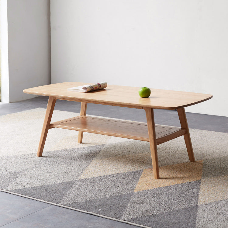 Center Table Low Table 100% Solid Wood Top Plate Desk Coffee Table Width 100 X Depth 50 X Height 44 Cm Study Desk Work From Home Easy To Assemble Natural Wood With Storage Shelf Natural Writing Desk