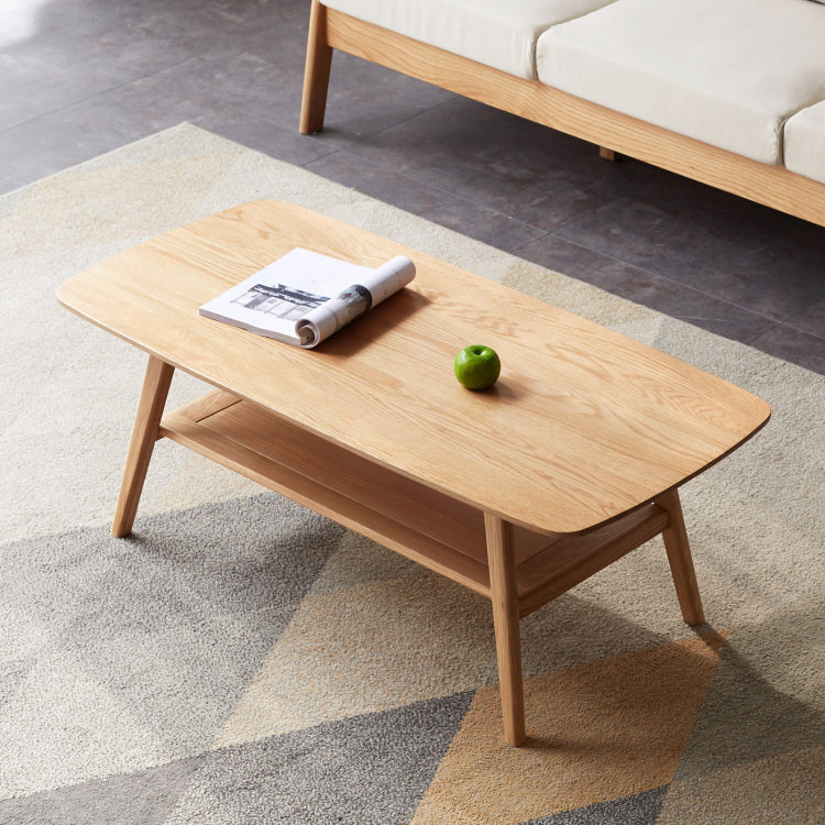Center Table Low Table 100% Solid Wood Top Plate Desk Coffee Table Width 100 X Depth 50 X Height 44 Cm Study Desk Work From Home Easy To Assemble Natural Wood With Storage Shelf Natural Writing Desk