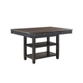 Transitional Style 1Pc Counter Height Table With Storage Drawers 2X Display Shelves Natural And Black Finish Dining Furniture