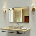 36X24 Inches Modern Black Bathroom Mirror With Aluminum Frame Vertical Or Horizontal Hanging Decorative Wall Mirrors For Living Room Bedroom