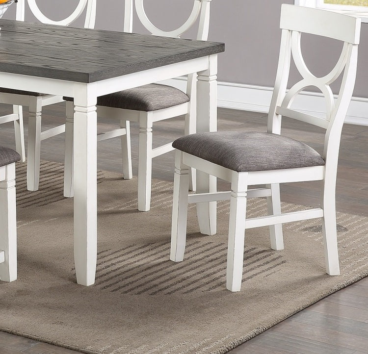 Dining Room Furniture White 6Pc Dining Set Table 4 Side Chairs And A Bench Rubberwood Mdf