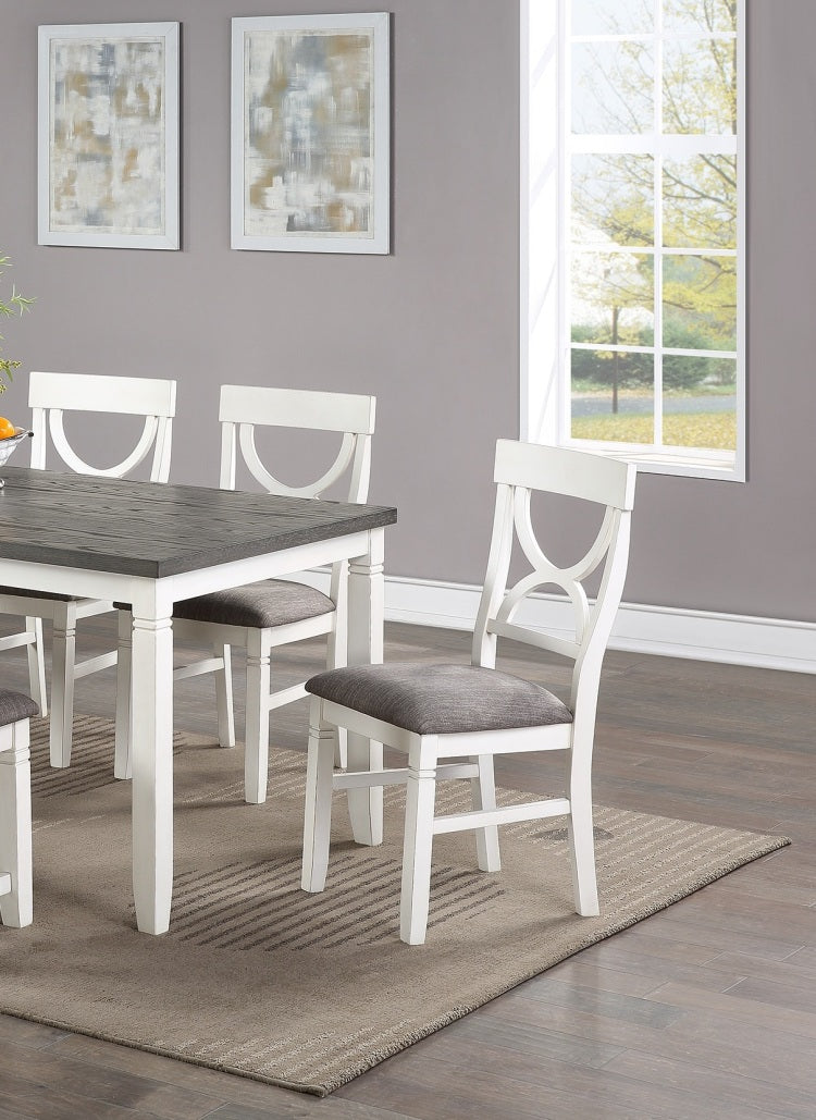 Dining Room Furniture White 6Pc Dining Set Table 4 Side Chairs And A Bench Rubberwood Mdf