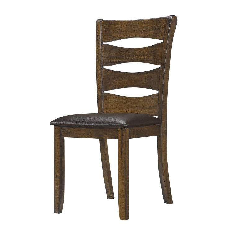 Transitional Style Unique Back Design Set Of 2Pc Wooden Side Chairs Brown Finish Dining Room Furniture