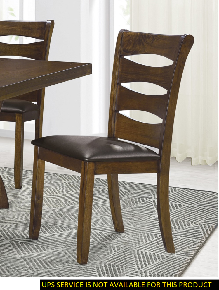 Transitional Style Unique Back Design Set Of 2Pc Wooden Side Chairs Brown Finish Dining Room Furniture