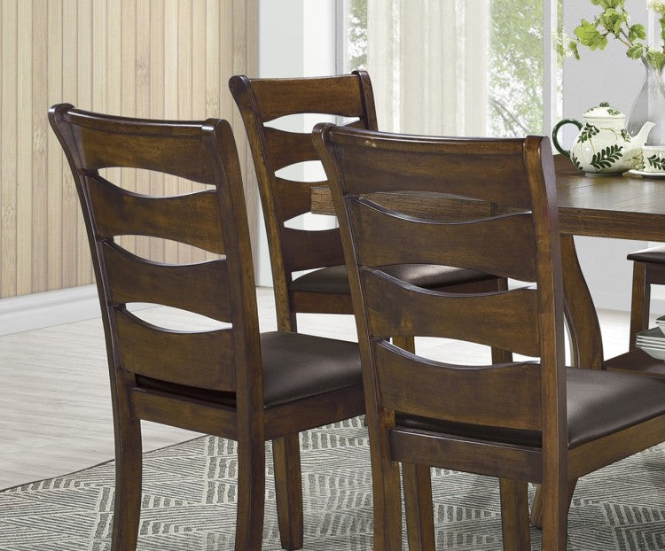 Transitional Style Unique Back Design Set Of 2Pc Wooden Side Chairs Brown Finish Dining Room Furniture