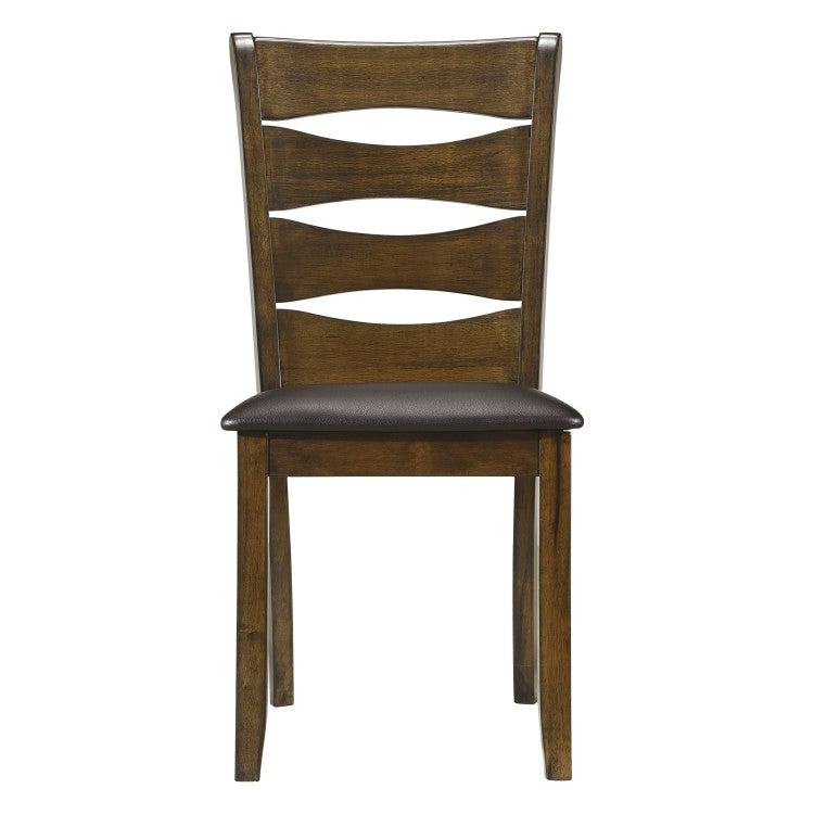 Transitional Style Unique Back Design Set Of 2Pc Wooden Side Chairs Brown Finish Dining Room Furniture