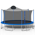 14Ft Trampoline For Adults & Kids With Basketball Hoop, Outdoor Trampolines W Ladder And Safety Enclosure Net For Kids And Adults