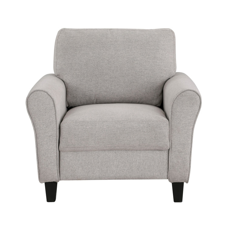 Modern Transitional Sand Hued Textured Fabric Upholstered 1Pc Chair Attached Cushion Living Room Furniture