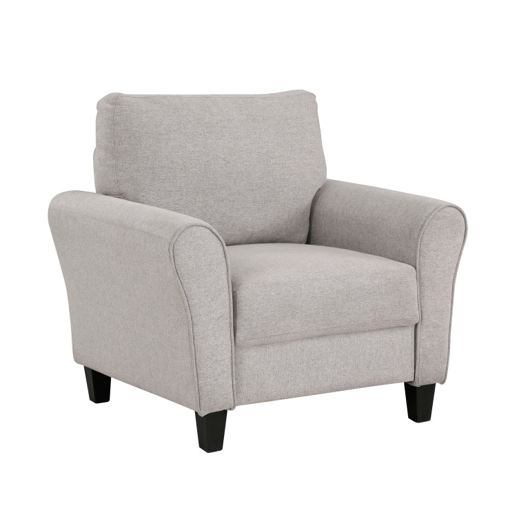 Modern Transitional Sand Hued Textured Fabric Upholstered 1Pc Chair Attached Cushion Living Room Furniture