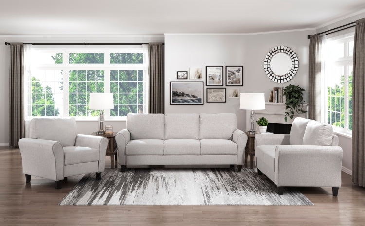 Modern Transitional Sand Hued Textured Fabric Upholstered 1Pc Chair Attached Cushion Living Room Furniture