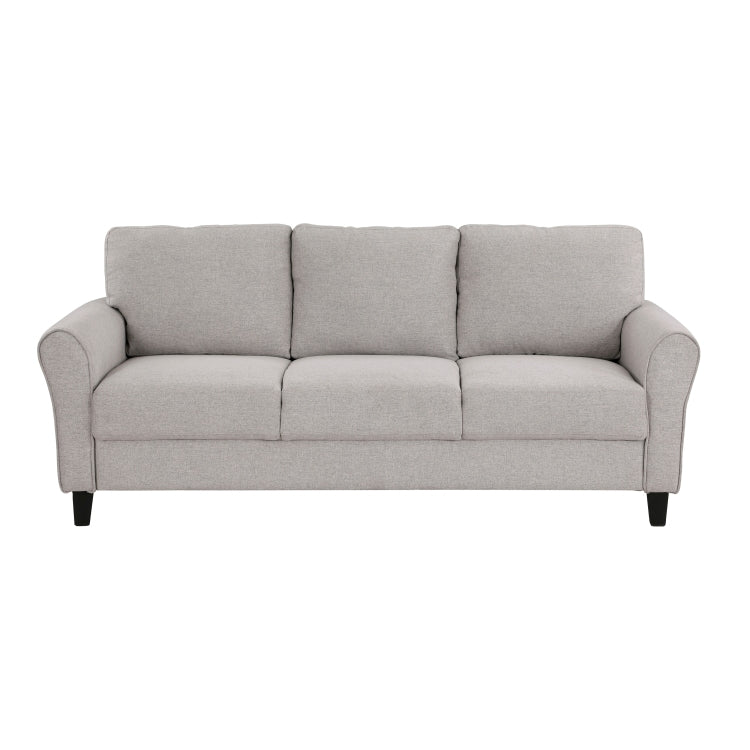 Modern Transitional Sand Hued Textured Fabric Upholstered 1Pc Sofa Attached Cushions Living Room Furniture