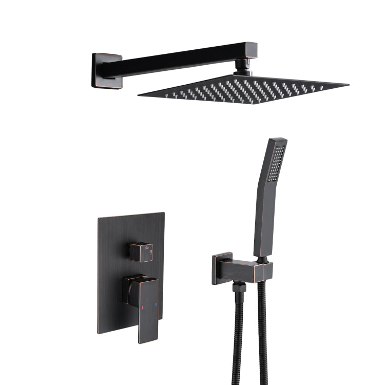 Shower System Shower Faucet Combo Set Wall Mounted With 10" Rainfall Shower Head And Handheld Shower Faucet
