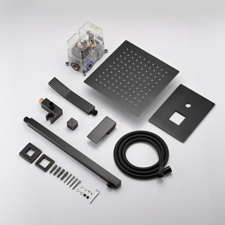 Shower System Shower Faucet Combo Set Wall Mounted With 10" Rainfall Shower Head And Handheld Shower Faucet