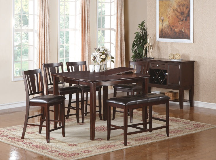 Simple Contemporary Set Of 2 Counter Height Chairs Brown Dining Seating Cushion Chair Unique Design Kitchen Dining Room Faux Leather Seat