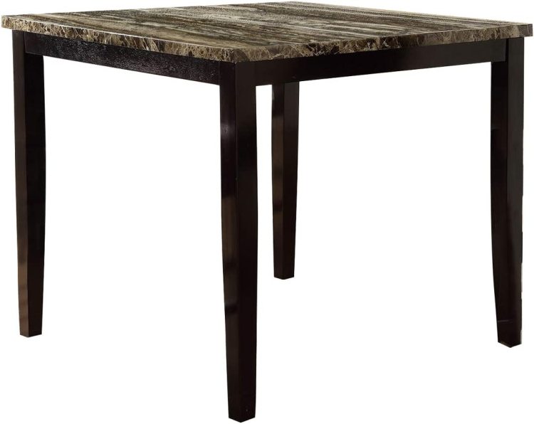 Dining Table Faux Marble Top Birch Veneer Mdf Dining Room Furniture 1Pc Table
