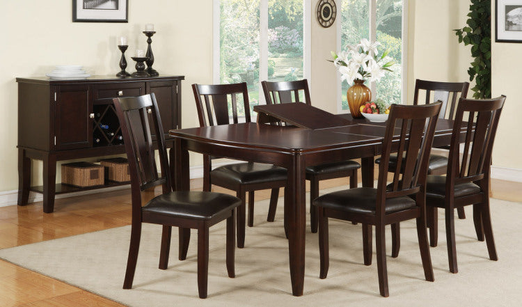 Simple Contemporary Set Of 2 Side Chairs Brown Finish Dining Seating Cushion Chair Unique Design Kitchen Dining Room Faux Leather Seat