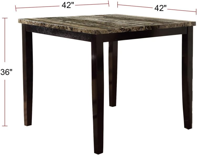 Dining Table Faux Marble Top Birch Veneer Mdf Dining Room Furniture 1Pc Table
