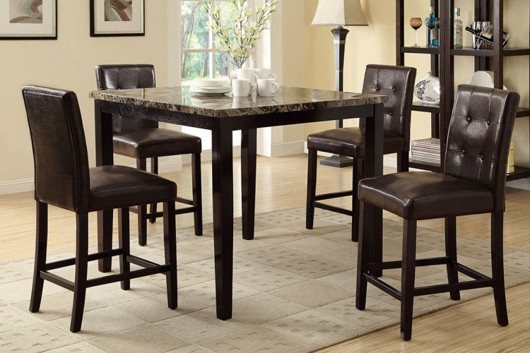 Dining Table Faux Marble Top Birch Veneer Mdf Dining Room Furniture 1Pc Table