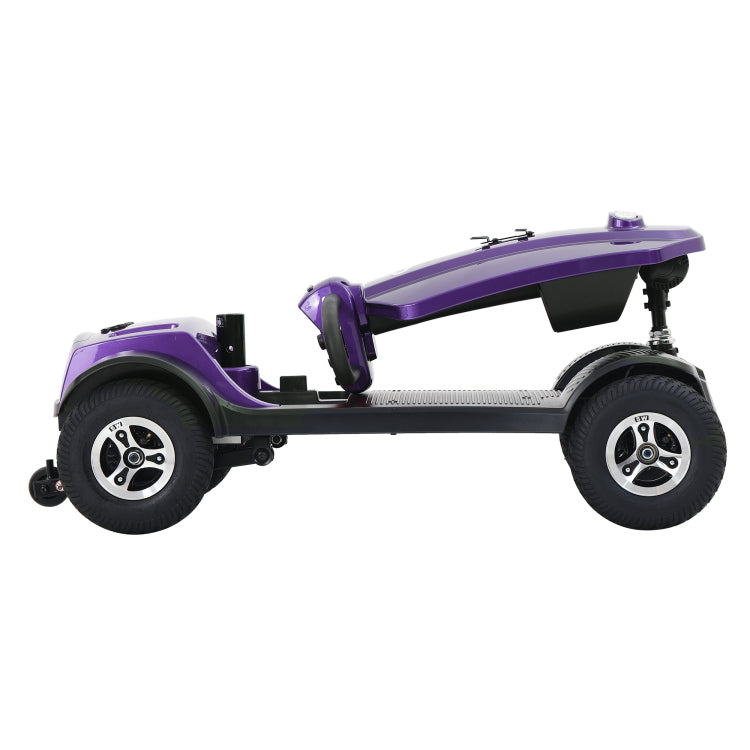 Max Plus Dark Purple 4 Wheels Outdoor Compact Mobility Scooter With 2Pcs*20Ah Lead Acid Battery, 16 Miles, Cup Holders & Usb Charger Port