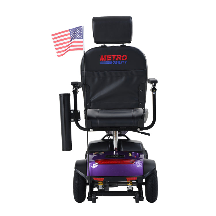 Max Plus Dark Purple 4 Wheels Outdoor Compact Mobility Scooter With 2Pcs*20Ah Lead Acid Battery, 16 Miles, Cup Holders & Usb Charger Port