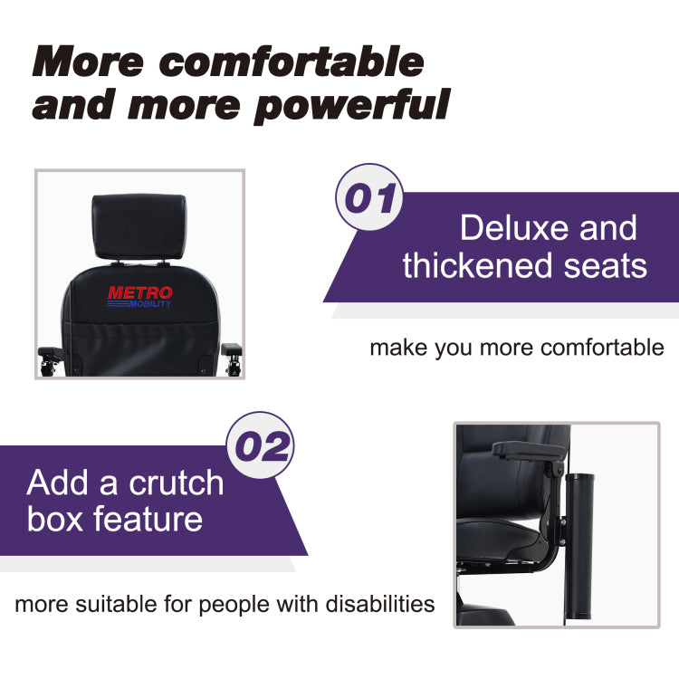 Max Plus Dark Purple 4 Wheels Outdoor Compact Mobility Scooter With 2Pcs*20Ah Lead Acid Battery, 16 Miles, Cup Holders & Usb Charger Port
