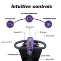 Max Plus Dark Purple 4 Wheels Outdoor Compact Mobility Scooter With 2Pcs*20Ah Lead Acid Battery, 16 Miles, Cup Holders & Usb Charger Port