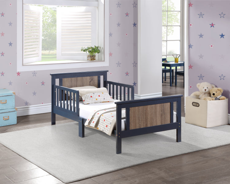 Connelly Reversible Panel Toddler Bed Midnight Blue Vintage Walnut