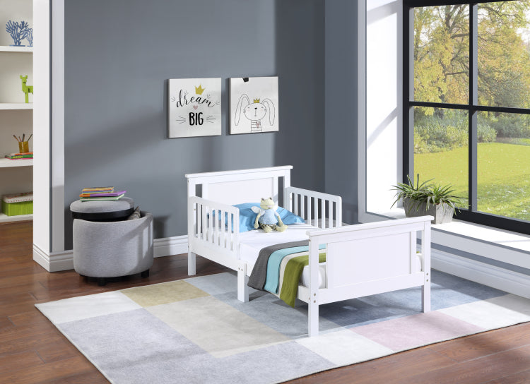 Connelly Reversible Panel Toddler Bed White Rockport Gray