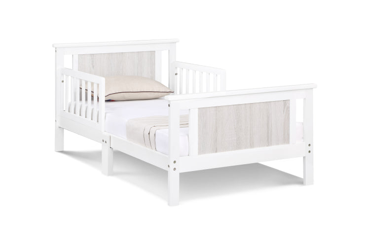 Connelly Reversible Panel Toddler Bed White Rockport Gray
