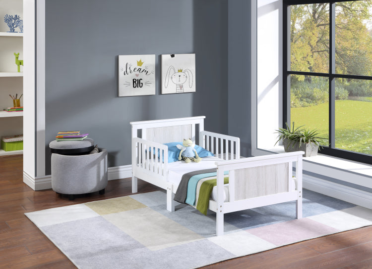 Connelly Reversible Panel Toddler Bed White Rockport Gray