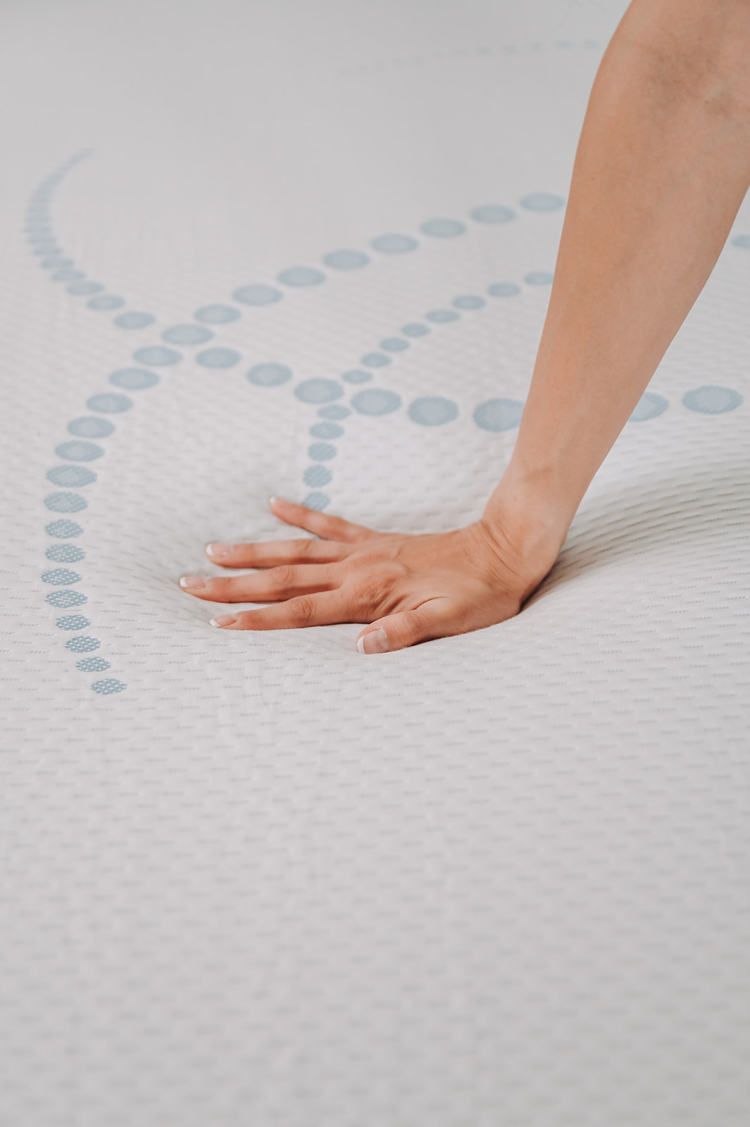 8" Memory Foam Mattress Twin In White Light Blue