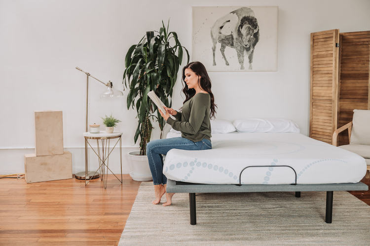8" Memory Foam Mattress Twin In White Light Blue