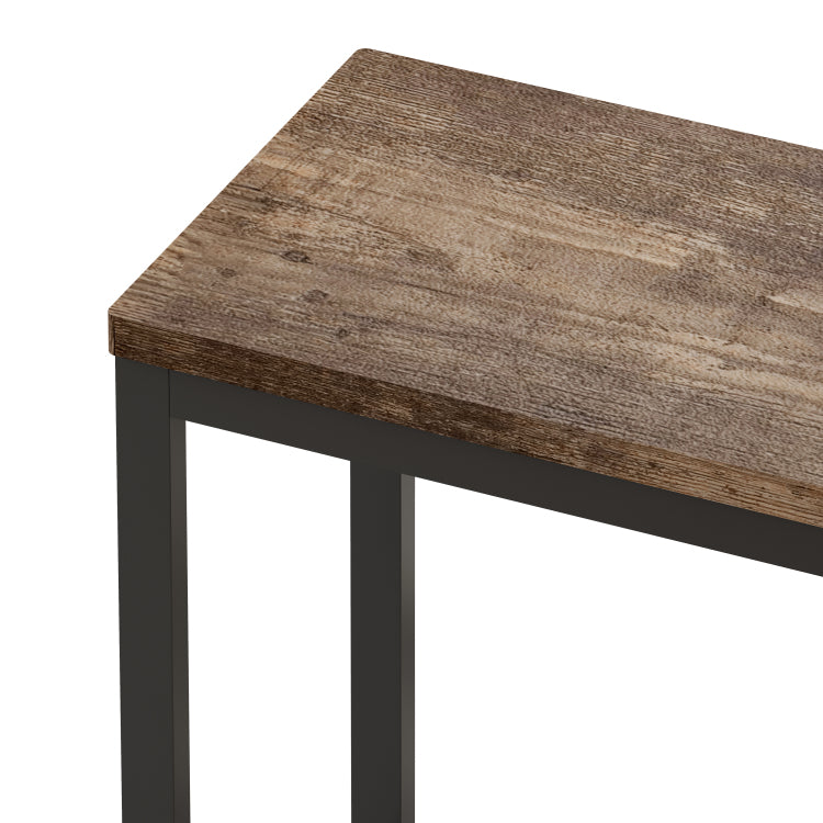 Long Dining Table Set With 3 Stools, Easy Assembly, Natural Same Sku:W75753848