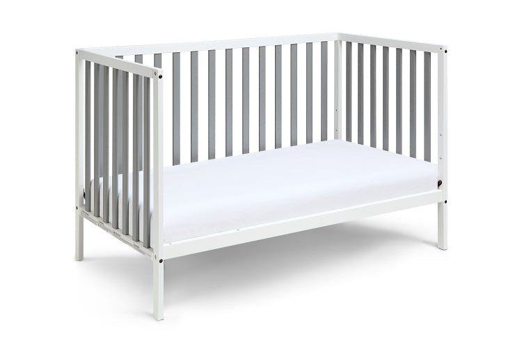 Deux Remi 3 In 1 Convertible Island Crib White Gray