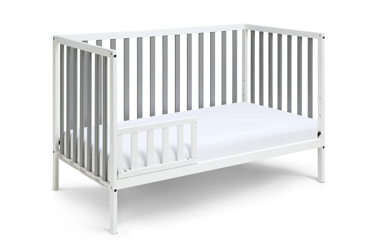 Deux Remi 3 In 1 Convertible Island Crib White Gray