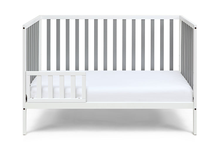 Deux Remi 3 In 1 Convertible Island Crib White Gray